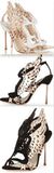 Metallic Parisa Laser-cut Wing Pump - Black or White