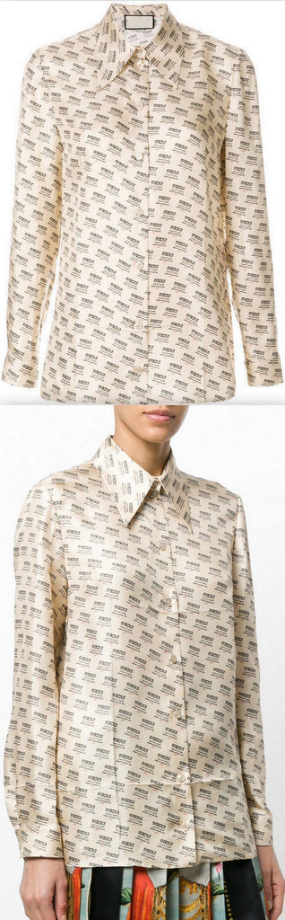 'Invite Stamp' Long-Sleeve Blouse