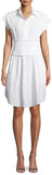 Flared Shirt-Dress, White
