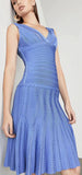 'Magdalene' Pointelle-Trimmed Bandage Dress, Light Blue