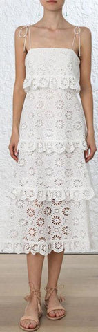 Cut-Out Frill Tiered Dress