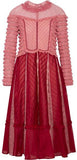 Ruffled Tulle-Paneled Organza Dress