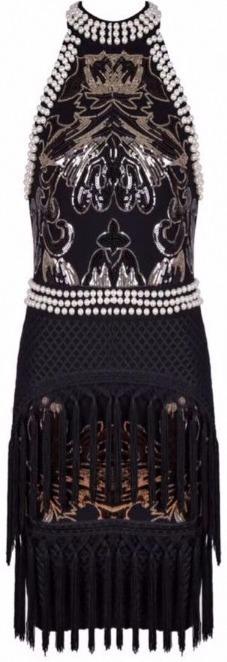Embellished Halter-Dress with Tassels