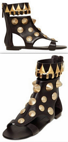 Gold Stud Embellished Gladiator Sandals
