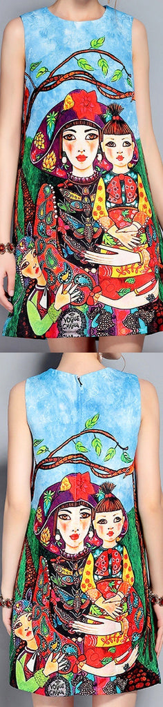 Unskilled Worker Printed Shift Dress